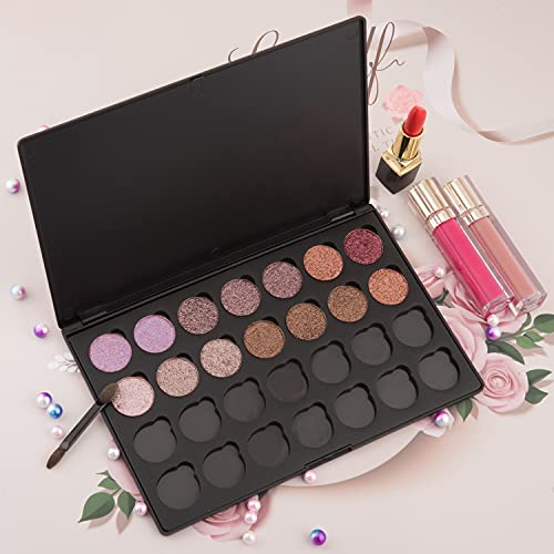 Allwon Empty Magnetic Eyeshadow Makeup Palette With 28Pcs 26Mm Round Metal Pans #TOP3