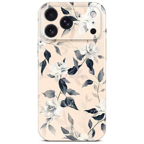 Étui motif floral iPhone 17 Pro coque élégante crème pour protection de caméra au quotidien