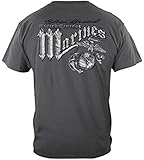 Marine Corps, USMC T-Shirt Marines Eagle Elite Breed Silver Foil XXX-Large Chorcoal Gray
