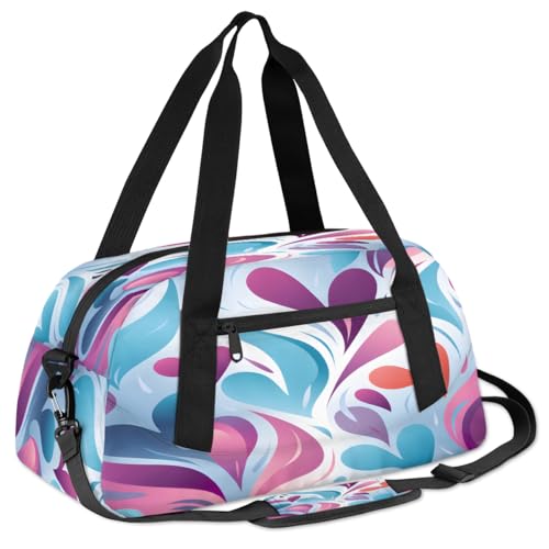 Geometric Valentine's Day Kids Duffle Bag Boys Girls Small Sport Dance Gym Bag for Overnight Travel Weekender Carry On3