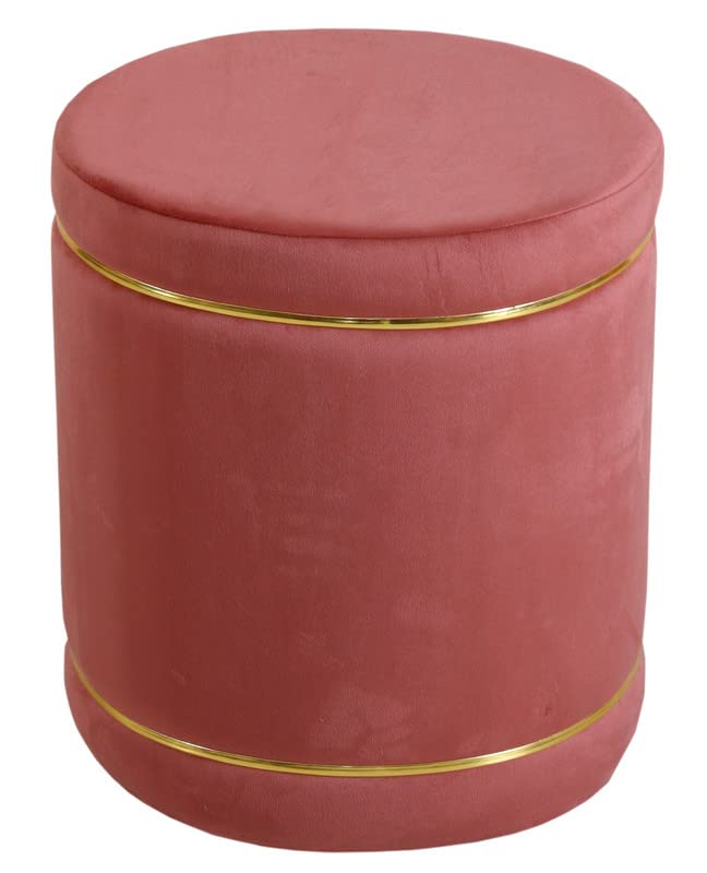 Image of Pouffes Sitting Stool for Living Room, Puffy Wooden Ottoman | Round Pouffe for Living Room & Bedroom | Pouf for Office & Home Decoration & Modern Seating Stool (Gajri)