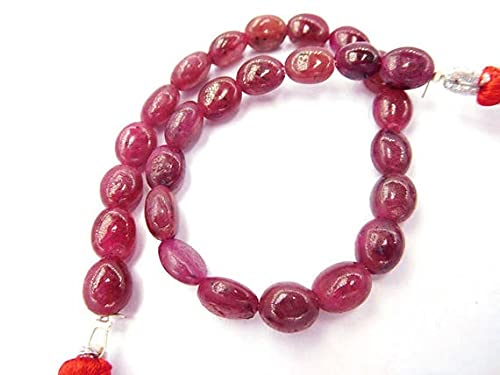 LKBEADS Rubin szafir korrundum kamień szlachetny gładkie owalne koraliki 20 cm długi sznur owalne koraliki, półszlachetne koraliki, koraliki kamienne, owalny koralik, naturalne koraliki