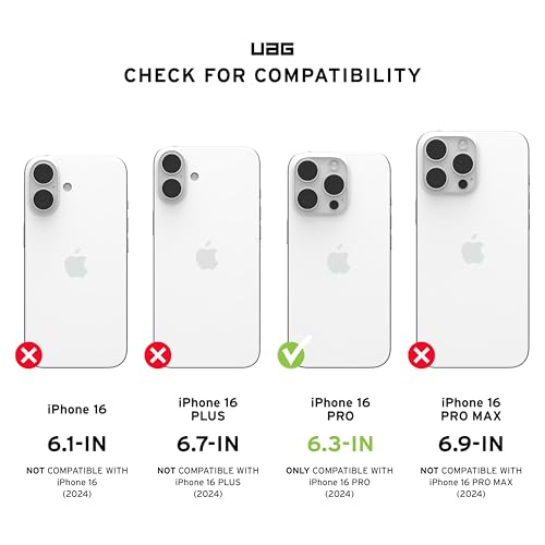 Image of Urban Armor Gear TPU UAG Pathfinder Clear Mag-Safe Compatible, Slim Fit Rugged Protective Case /Cover Designed For iPhone 16 Pro (6.3-Inch) (2024) (Military Drop Tested) -Active Neon