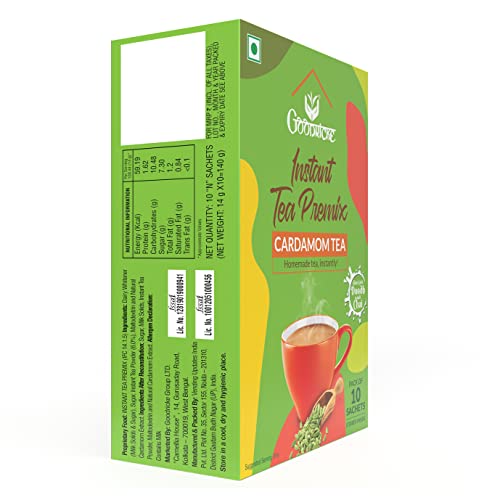 Image of Goodricke Elaichi Chai, Premium Assam CTC Loose Leaf Cardamom Black Tea 10 Sachets, Strong Elaichi Chai, Authentic Taste
