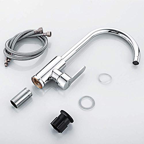 Auralum-Grifo-de-Cocina-con-Giro-de-360-Cano-Alto-Diseno-Elegante-Grifos-de-Fregadero-Monomando-en-Laton-y-Cromado-para-Agua-Caliente-y-Fria