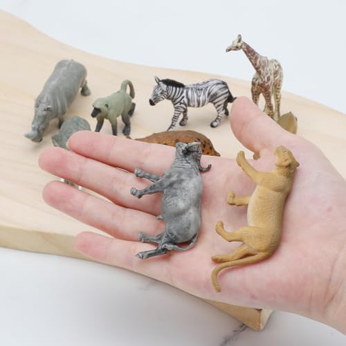VOSSOT 9 Stück Tiere Figuren - Safari Tierfiguren Set, Mini Waldtier und Bauernhof Tiere, Vinyl Kunststoff Tierfiguren für Kinder