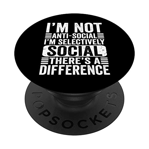 I'm Not Anti-social I'm Selectively Social Retro Vintage PopSockets PopGrip Intercambiabile