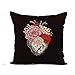 Poszewka na poduszkę czerwony kwiat tatuaż vintage kwiat romantyczny anatomiczny serce poszewka na poduszkę spersonalizowana poszewka na poduszkę kwadratowa poszewka na poduszkę na sofę dekoracja salon 45 x 45 cm