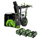 EGO Power+ SNT2405 24-Inch 56-Volt Self-Propelled 2-Stage Snow Blower with Peak Power™, (2) 7.5Ah Batteries and Dual Port Charger Included, Plus Extra (1) BA2800T 5.0Ah Battery