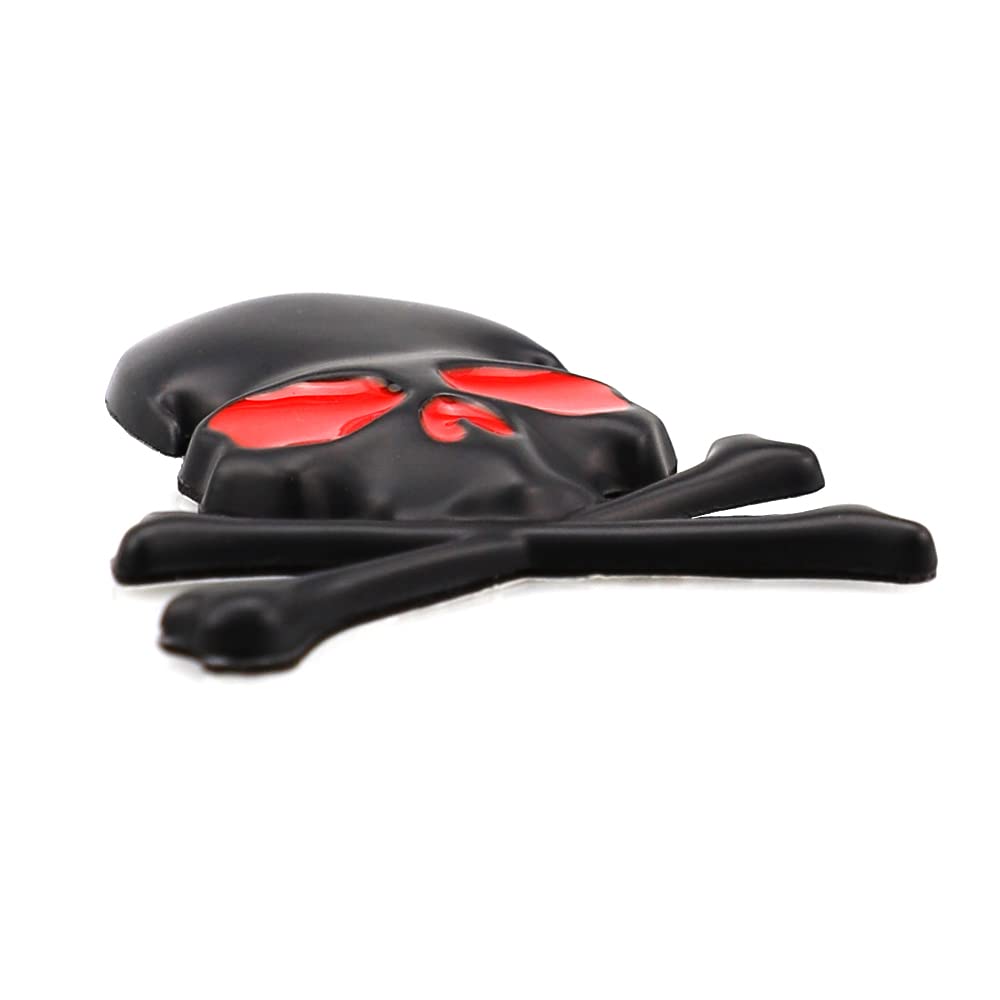 Adesivi auto 3D e decalcomanie moto emblema in metallo, teschio, nero