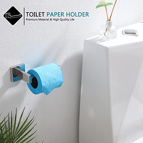 Kokosiri 4 Piece Bathroom Hardware Set Bath Towel Bar Towel Ring Toilet Roll Paper Holder Robe Hook Stainless Steel Wall Mounted, Polished Chrome,B09A4-Ch #TOP2