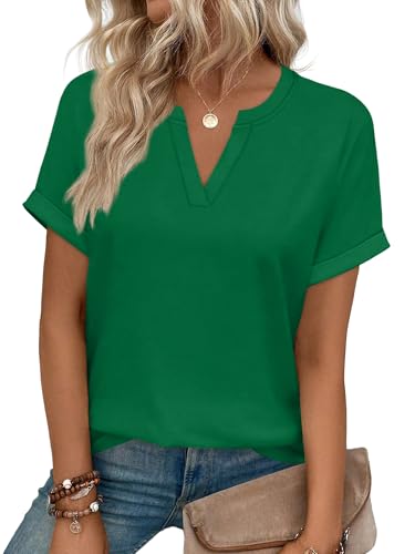 Image of WIHOLL Womens Blouses Spring Tops Short Sleeve Shirts Dressy Casual Summer Vacation Fashion Clothing 2026