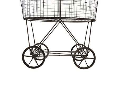 Creative Co-Op Vintage Metal Laundry Basket With Wheels 25" X 15" X 26 3/4" (W X D X H) #TOP3