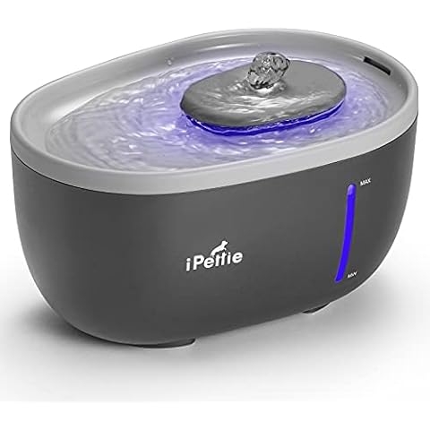 iPettie Avocado Pet Water Fountain with LED Light, 67oz/2.0L, Ultra Quiet Cat Water Fountain with Filter, Automatic Pet Water Fountain for Cats and Small Dogs, Grey Cover