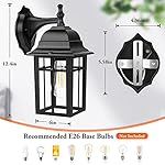 2-Pack Outdoor Wall Lanterns, Exterior Wall Sconce Light Fixture, Waterproof Anti-Rust Aluminum Porch Lights, Clear Glass Black Wall Mount Lighting, E26 Socket Wall Lamps for House(Bulb not Included) - Image 3