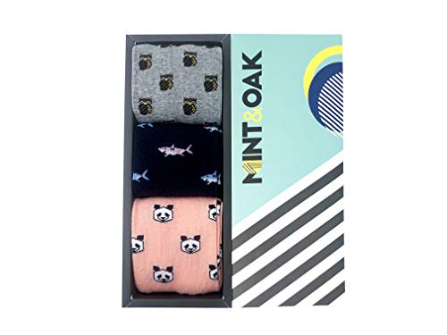 Image of Mint & Oak Long Socks For Men, Soft Cotton Calf Length Socks, Colorful Sock Gift For Men, Full Length & Odour Free, Funky Socks - Gift Box of 3