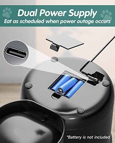 Automatic Pet Feeder, 4L Pets Food Dispenser For Dry Food, Smart Programmable Dog Food Dispenser With Timer And Stainless Stain Bowl, Cat Feeder Station For Dogs, Cats, Multiple Pets, Black #TOP5