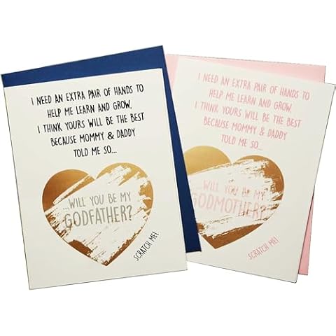 Movies On Glass Will You Be My Godparents - Invitation Scratch Off Cards - Set of 2 - Perfect Godmother & Godfather Proposal for Godparents Cover