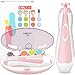 Baby Nail Trimmer, Fansidi Upgraded Safe Baby Nail File- Electric Baby Nail Clipper for Newborn or Toddler Toes and Fingernails - Girls and Boys Accessory - AA Battery Operated (Not Included) (Pink)