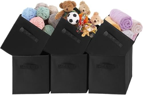 El Mejor Listado de Cajas organizadoras más recomendados. 48 6 Cubos de almacenamiento,Cajas de Almacenamiento,Cubos Almacenamiento Plegables de Tela con asas, para Organizar Despensa, Armario, Estantería, Guardería (Negro)Botes de...