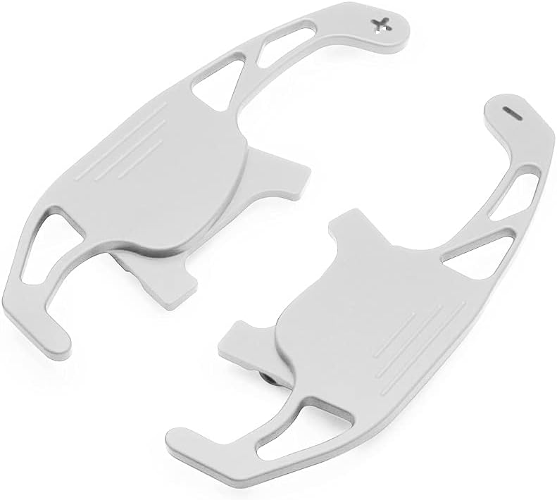 SANRILY 2PCS Steering Wheel Paddle Shifter Extensions for Golf GTI R R-line GTD GTE MK7 7 Polo GTI Scirocco 2014 2015 16 17 18 2019 Paddle shifters Blade Replacement Kit Accessories Silver