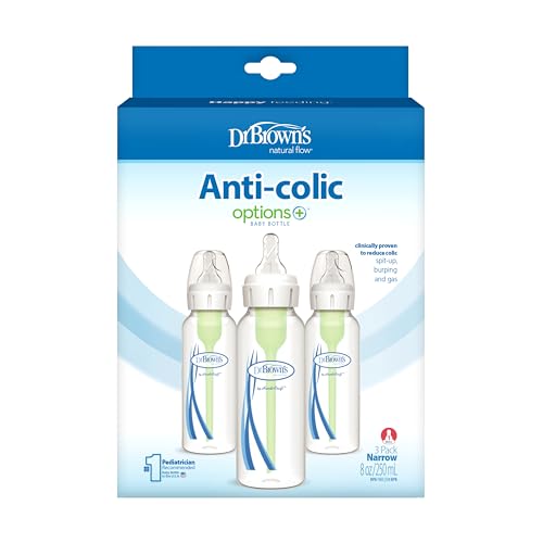 Dr. Brown's Standard Neck Feeding Bottle Options with Level 1 Teat, White, 250 ml, 3 Pack - Image 3