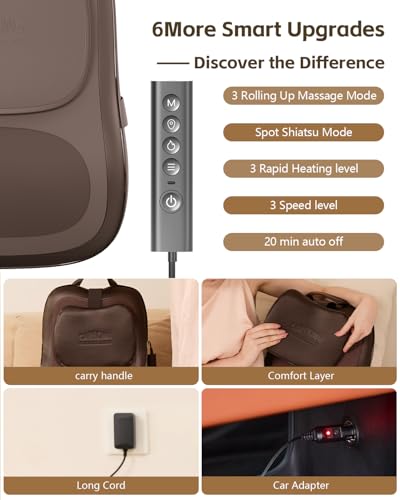 Image of Back Massager With Heat For Pain Relief, 3D Lower Back Massager Deep Tissue