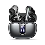 イヤホン bluetooth ワイヤレスイヤホン【2025新登場・プロ級モデル】 foxotin LEDディスプレイ表示 Type‐C急速充電 マイク付き 通話用 快適な装着感 最大48時間再生 重低音 Hi-Fi 自動ペアリング（パールブラック）