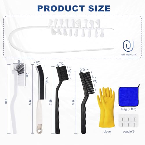 Image of 8PCS Cleaning Brush Set for Front Load Washing Machine, Multi-Function Washer Cleaner Brush Kits Includes Long Handle Roller Brush for Washer Rubber Seal, Gap Scrubber, Silicone Gasket Brush & More
