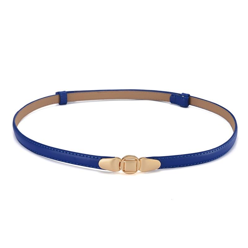 Women's Belt Leather Belt Women Versatile Decorative Thin Belt Genuine Leather Belt Jeans Belt for Jeans Pants(Blue)