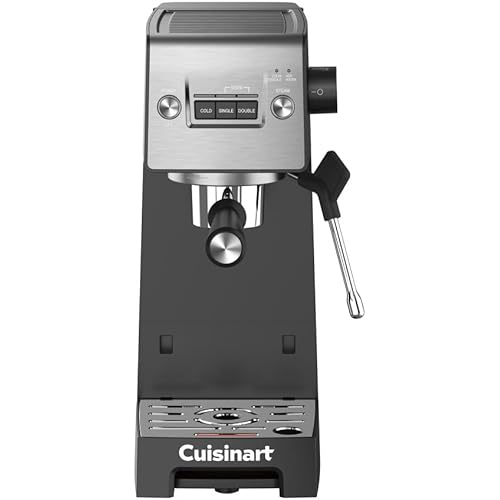 Cuisinart Espresso Bar Slim Coffee Espresso Machine, Makes Hot or Cold Cafe-Quality Beverages Including Cappuccino, Lattes, and Cold Extracted Drinks, Steam/Frothing Wand for Milk-Based Drinks,EM-160