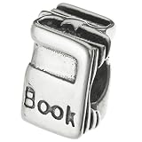 925 sterling Silver Student Reader Book con perline per braccialetti europei