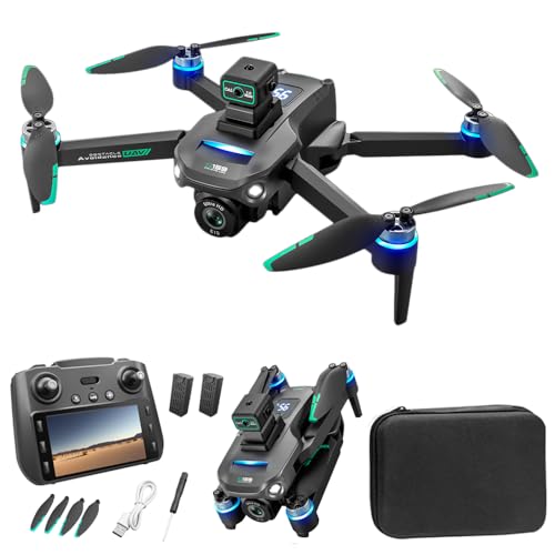 GPS Drone with 8K UHD EIS Camera for Adults, 5G WiFi FPV RC Quadcopter with Brushless Motors, Optical Flow Positioning, Obstacle Avoidance, Auto Return, Follow Me, 2 Batteries (Black)