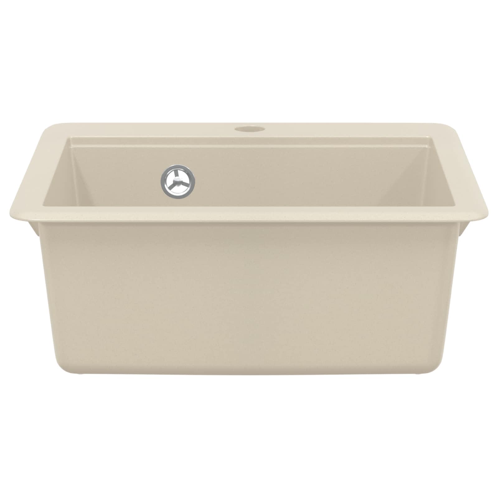 vidaXL Lavabo 80% Cuarzo y 20% Resina 470 x 440 mm Beige