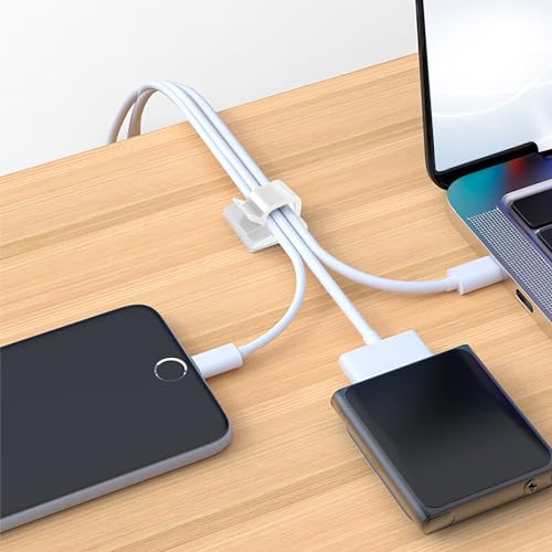 Abnii 100PCS Cable Clips, Adhesive Wire Clips Organizer Cord Clips Management, Cable Staples Outdoor Strong for Wall, Desk, Christmas Lights, String Lights, TV PC Ethernet Cable, Clear Small by Abnii - Image 7