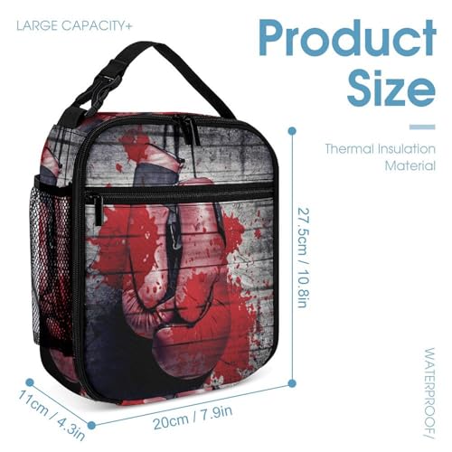 Vintage Wooden Board Boxing Gloves Bags Set Backpack For Work Hiking Lunch Bag Travel Unisex Bags4