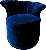 Casa Padrino Sillón Art Deco de Lujo Derecha Sillón de Sala de Estar - Muebles de Sala de Estar Art Deco, Color:Azul