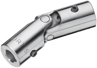 Curtis CJ651BKW1SS Single Universal Joint, Bored Hub, Setscrew, Alloy Steel, Inch, 7/8" Bore, 1-3/4" OD, 5" Overall Length, 3/16" x 3/32" Keyways, 5/16-18 NC Setscrew Size