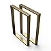 sossai® Stahl Tischkufen (pulverbeschichtet) TKK1 | Farbe: Gold-Messing | 2 Stück | Breite 50 cm x Höhe 72 cm | Industrial Design Tischbeine, Tischgestell