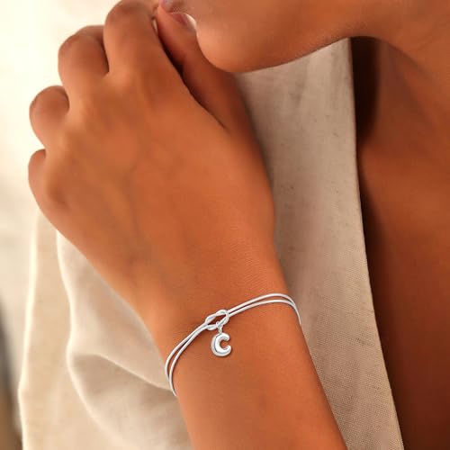 Initial Bracelets for Women - Silver Love Knot Letter E Bracelet, Non Tarnish Dainty Cute Infinity Bracelet, Womens Bracelets Jewerly, Birthday Gifts,Bridesmaids Gifts, Letter E by Fohufo - Used condition - Image 3
