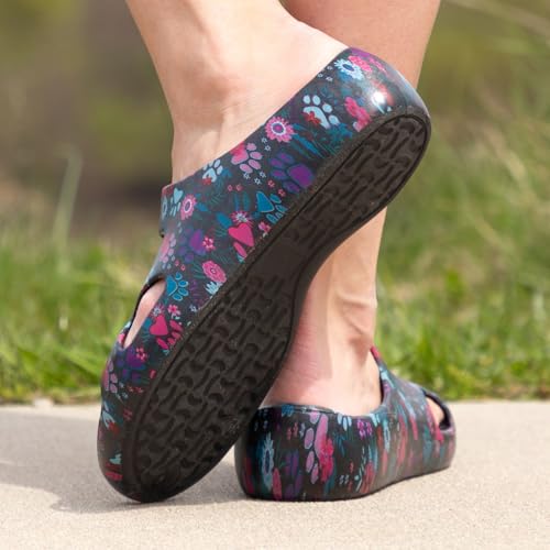 Image of GreaterGood Positively Inspired Womens Slide Sandals Lightweight Cushioned Slip On Comfortable Shower Shoes Quick Dry Durable, Beach, Pool, Travel, Walking Casual Slides Footwear