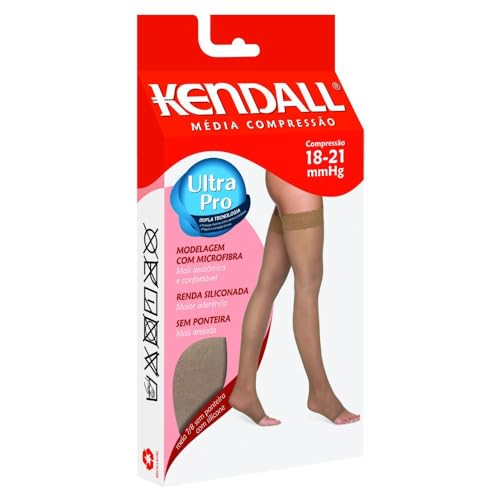 Meia Kendall 7/8 Média Compressão sem ponteira 1712 Castanho - G