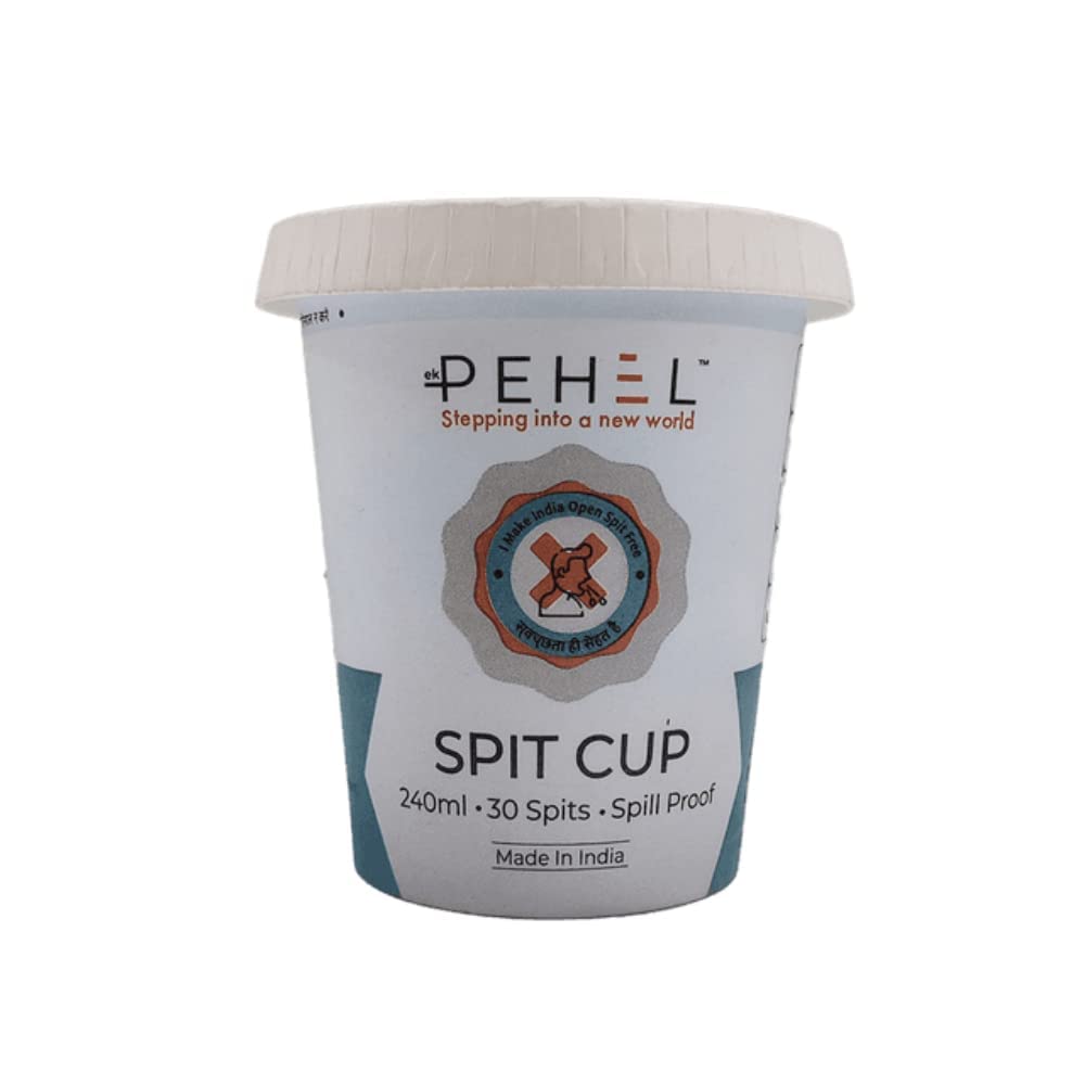 ekPehel Disposable Paper Spitting Cup - Pack of 10, Unique Mechanism Solidifies The Liquid Waste, Sputum Spit Mug with Lid Cover Spill Proof Cough Spitter Pot for Office/Car/Old/Patients/Home-picture-49