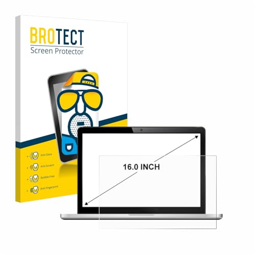 BROTECT 16' Entspiegelungs-Schutzfolie für Notebooks mit 16,0 Zoll (40.6 cm) [354 mm x 199 mm, 16:9] Displayschutz-Folie Matt, Anti-Fingerprint