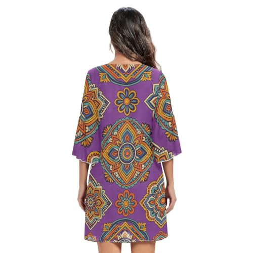 Robe décontractée en mousseline violette idéale pour vos sorties d'été - 4