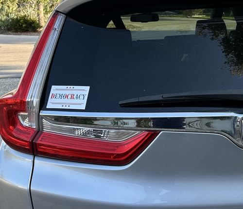 Image of Generic Democracy Sticker | Two (2) Pack |Democracy Flag | Made in The USA | Display on Bumpers, Window, Metal, Glass, Laptops, Plastic and Other Surfaces