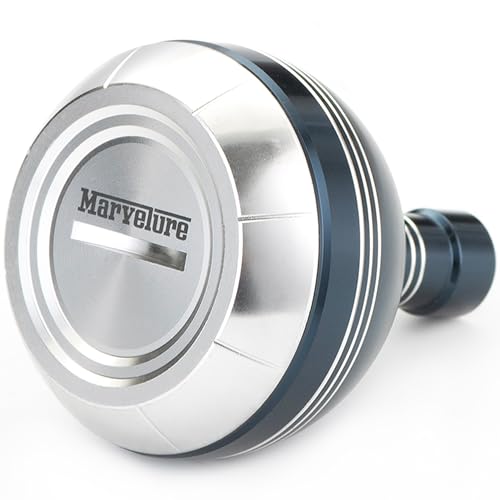 MARVELURE Power Knob 1.77-1.85 inches (45-47 mm) Compatible for Shimano Type B Saltwater Spinning Reel Stella SW, Stradic SW, Saragosa SW, Twin Power SW (Navy Blue & Silver, 45 mm)