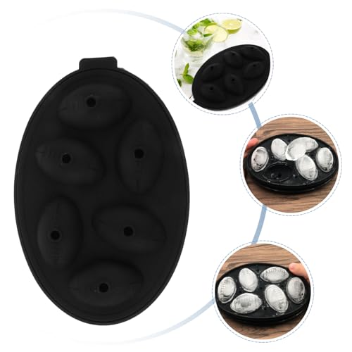 Molde para Hielo de Silicona Forma Rugby Flexible Negro miniatura 2
