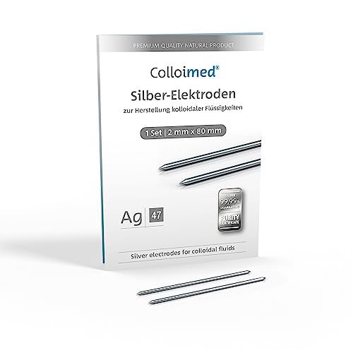 Électrodes argentées 2 mm x 80 mm à conductivité stable Colloidmaster CM1000