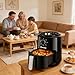 Panana Compact 2L Air Fryer,6 Preset Menus, Adjustable Timer, 0-200°C Temperature Control, Non-Stick Basket, 800W Oven Low Fat Oil Free Healthy Frying Cooker (Black, 2L)